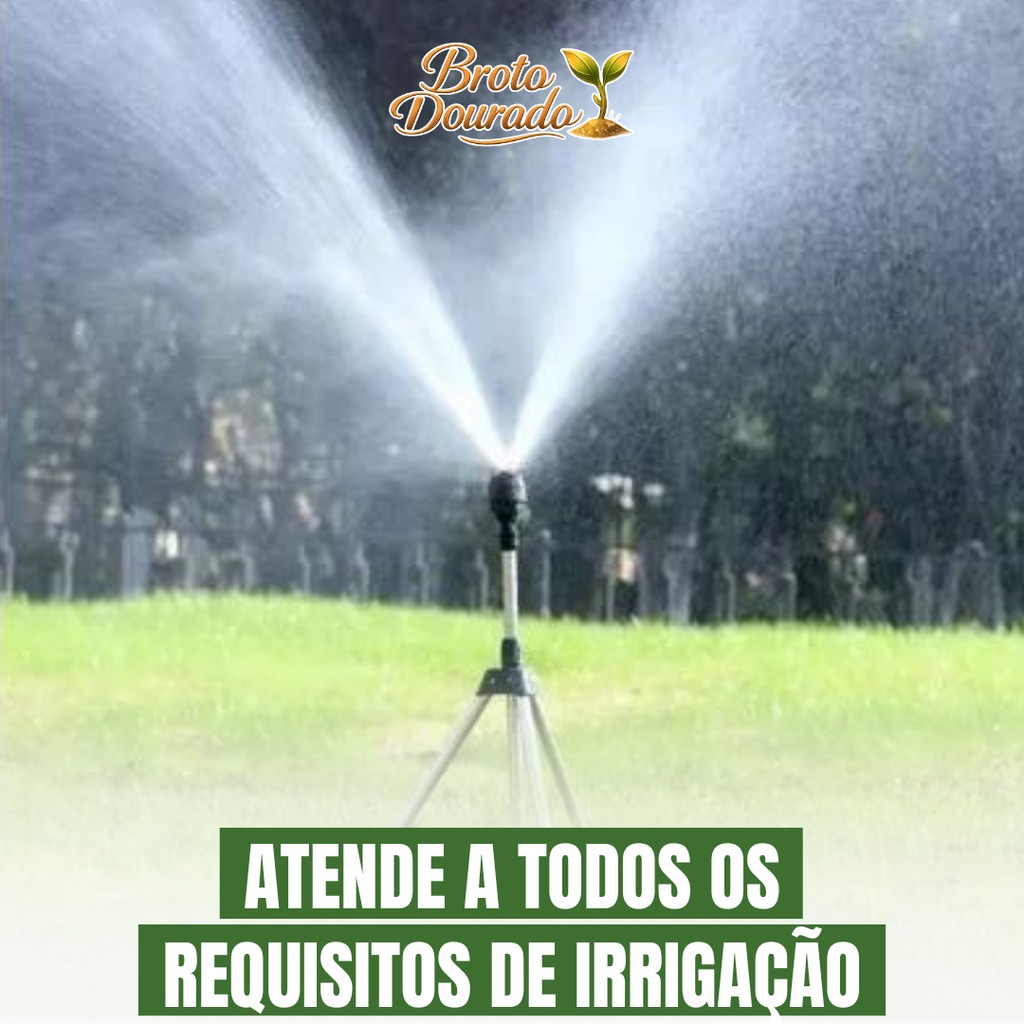 Tripé para Irrigação 360º Automático: Máxima Economia e Alta Pressão + BRINDE HOJE (Mangueira Profissional de 15M)